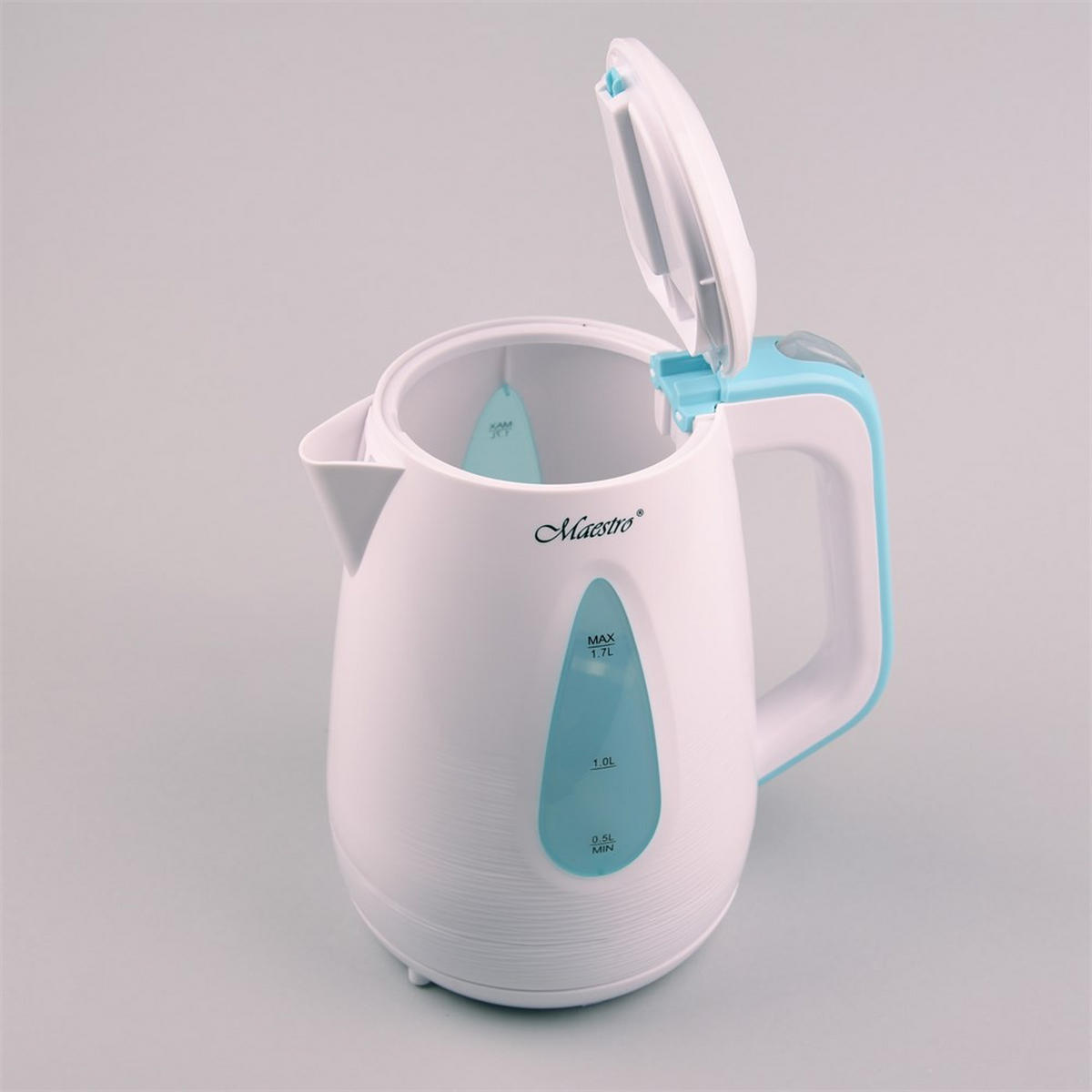 WASSERKOCHER ELEKTRISCH Weiß 22/16/24 cm MR031BLUE - Weiß, Kunststoff (16/24/22cm) - Maestro 