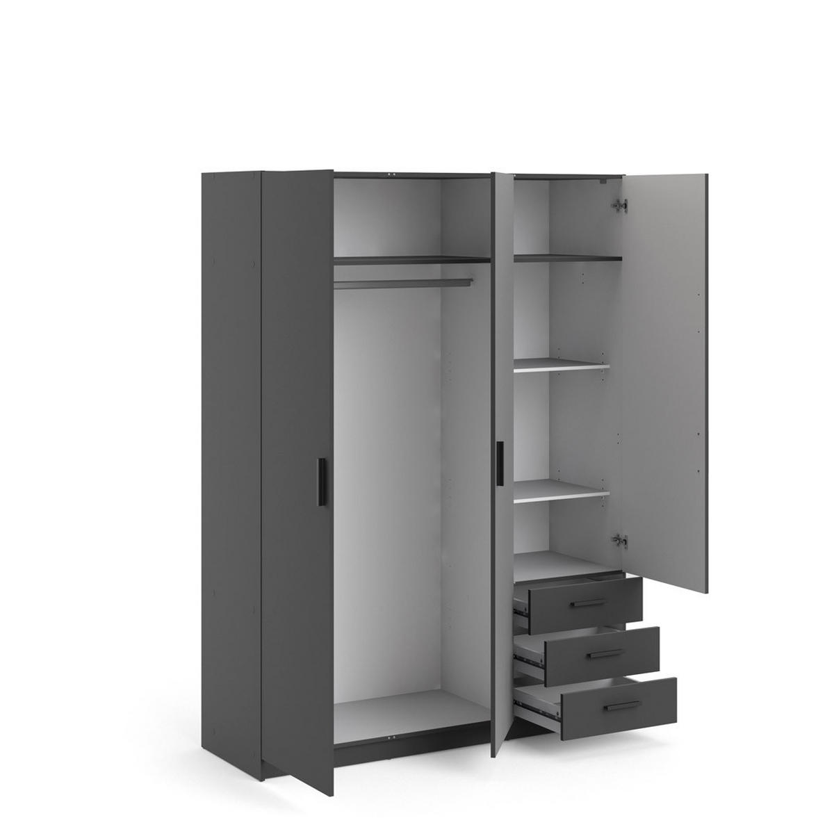 KLEIDERSCHRANK Grau - Grau, Holzwerkstoff (147/201/50cm) - ebuy24