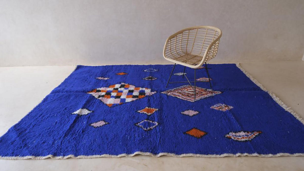TEPPICH modern aus Wolle aus Marokko 200x 300 cm - Blau, Naturmaterialien (200/300cm) - AFK Living