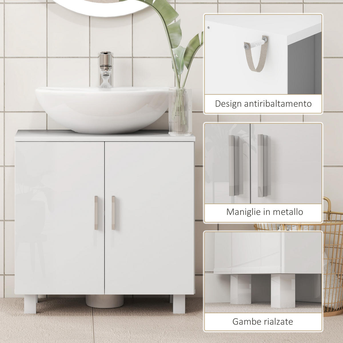 HÄNGESCHRANK Weiß 1 Stück - Weiß, Kunststoff (60/60/35cm) - GiPP