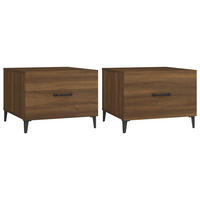 COUCHTISCHE Metallbeine 2 Stk. Braun Eichen-Optik 50x50x40 cm - Braun, Holzwerkstoff (50/50/40cm) - furnicato
