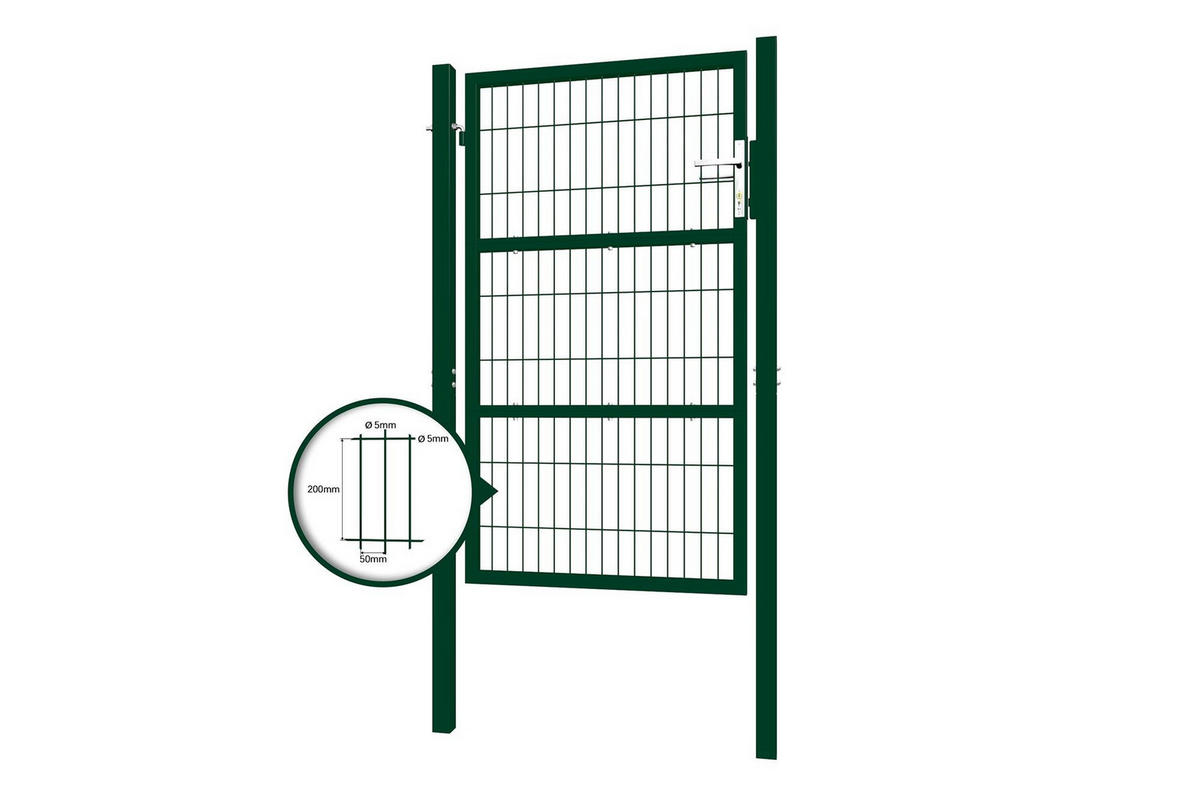 ZAUNTOR Razo grün 1m H.160cm Metall - Grün, Metall (106/166cm) - Casanoov
