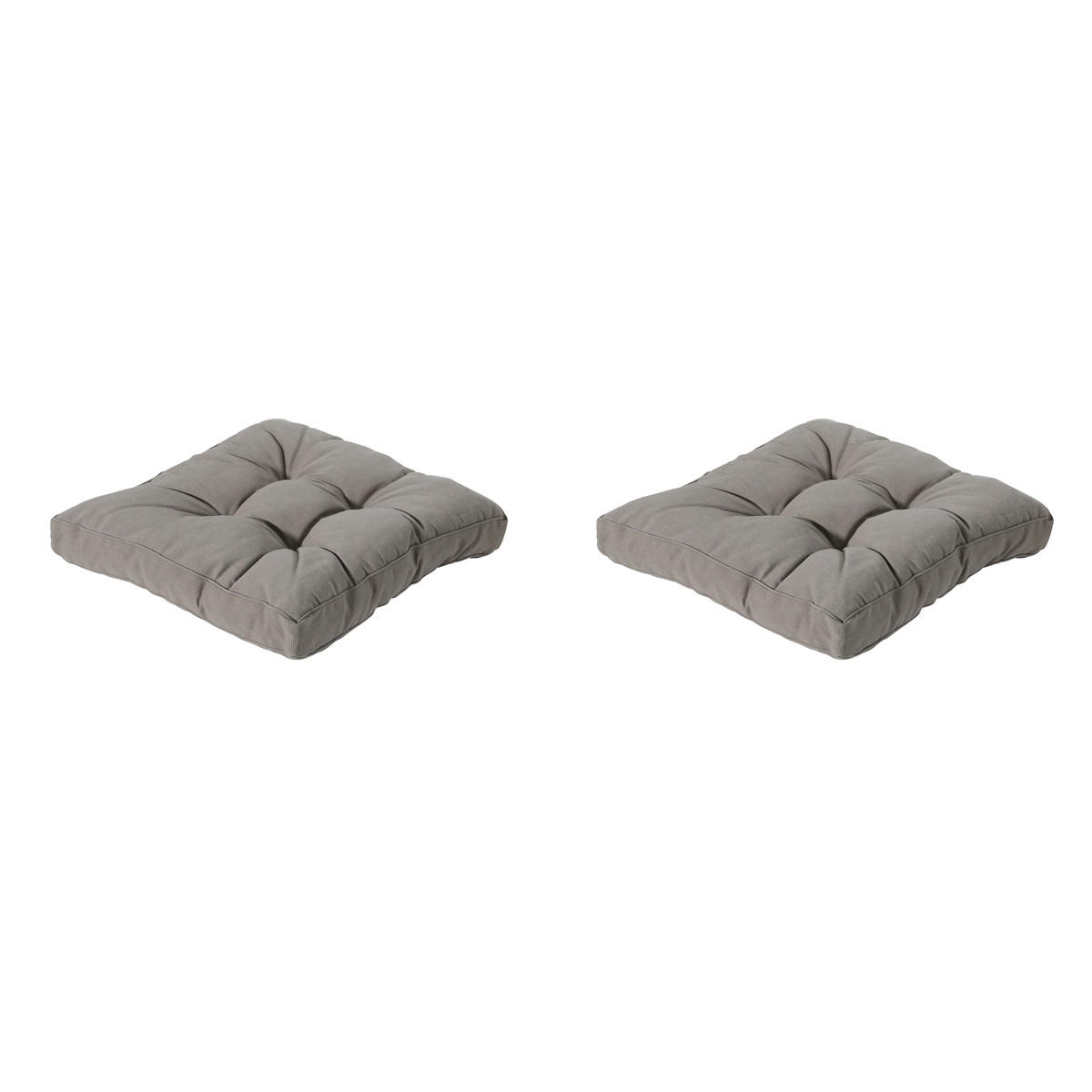 SITZKISSEN Rippe 60/60 cm 2er-Set - Braun, Textil (60/8/60cm) - Madison