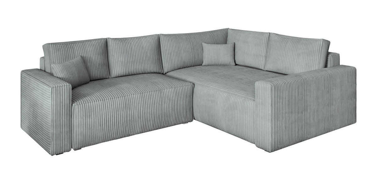 ROHOVÁ SEDAČKA ERONIS světle šedá - šedá/světle šedá, dřevo/textil (265/194cm) - MASSENO