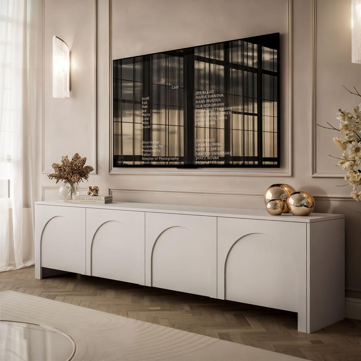 TV-ELEMENT ARIADNA Kaschmir viertürig - Kaschmir, Holzwerkstoff (204/51/35cm)