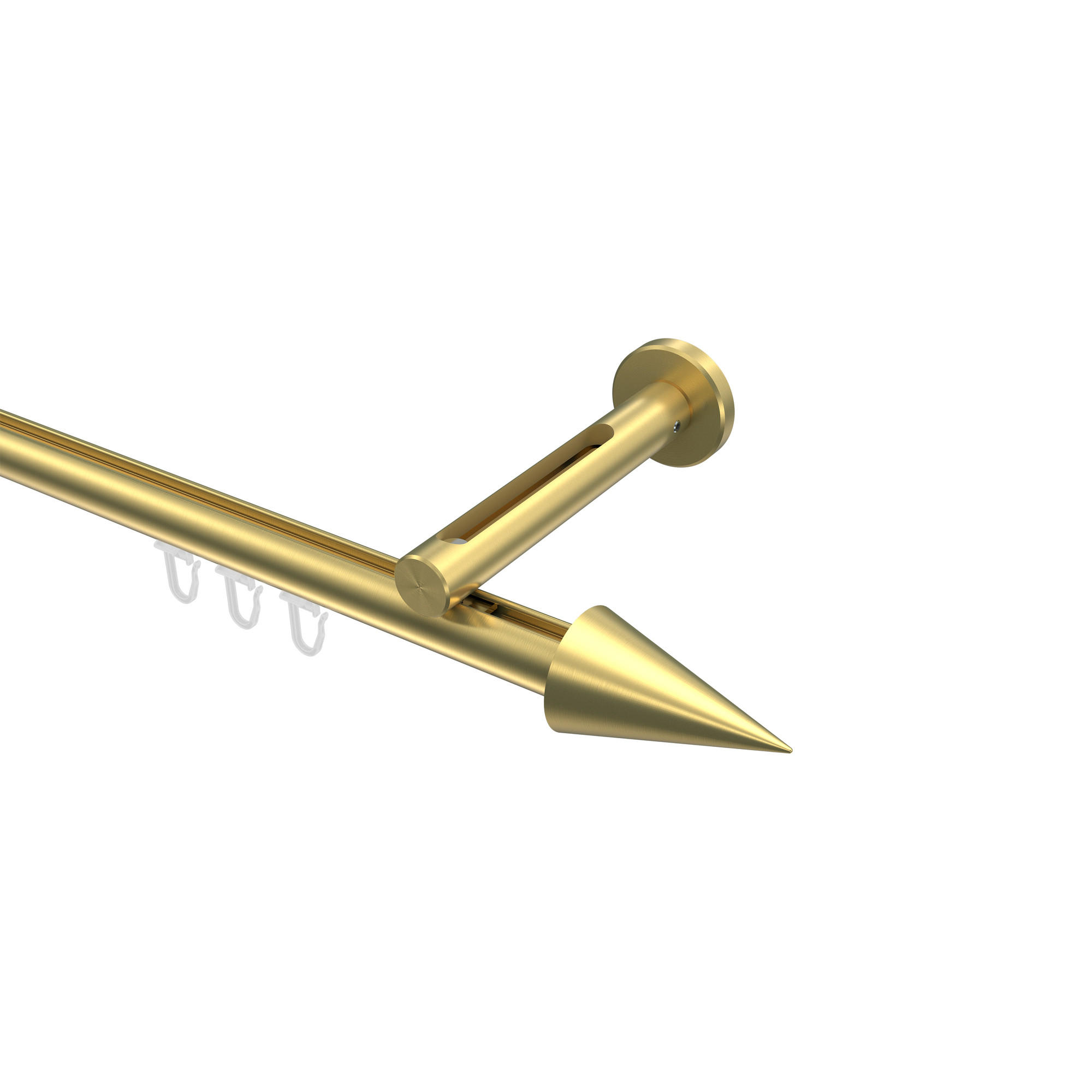 GARDINENSTANGE INNENLAUF Siteno Savio 160 cm, 1-läufig, 20 mm Ø Messing-Optik - Messingfarben, Metall (160cm) - INTERDECO