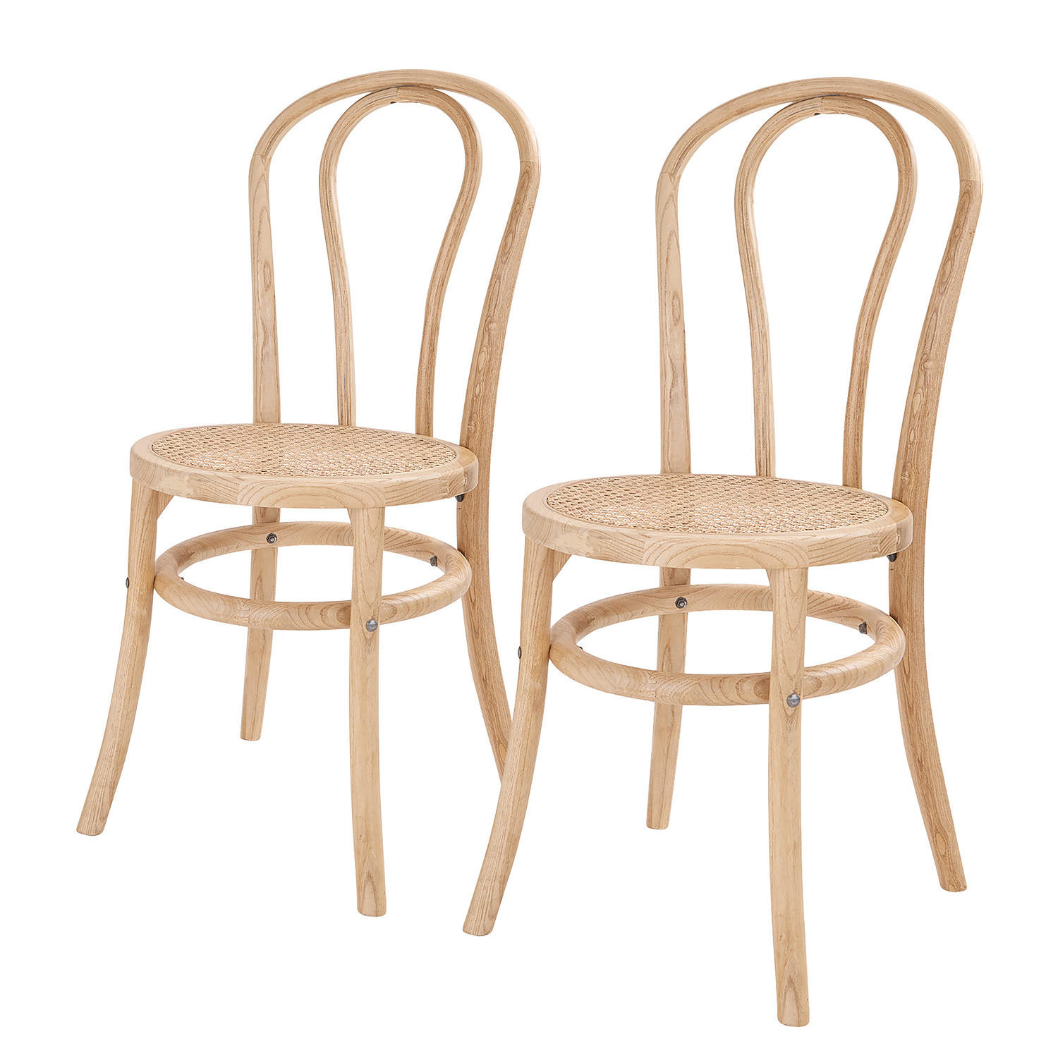 STUHL (2er Set) Wiener Melange - Braun, Naturmaterialien (40/90/40cm) - Butlers