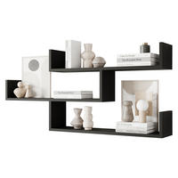 WANDREGAL Trio 003 - Schwarz, Holzwerkstoff (119/55/18cm) - MIRJAN24