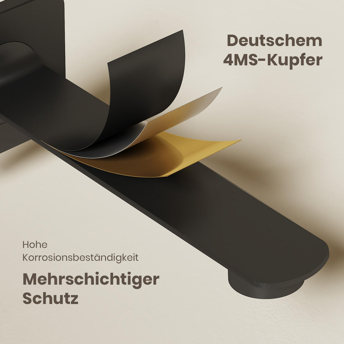 WASCHTISCHARMATUR Modular Ventilkernzertifizierung Messing Schwarz Matt - Schwarz, Metall (12.7/11/23.3cm) - EMKE