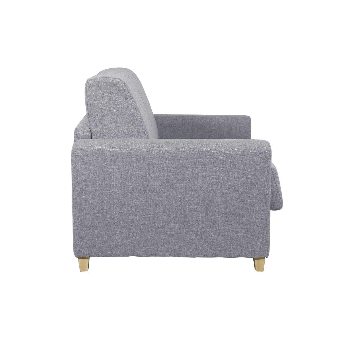 SCHLAFSOFA Skandinavisch Matratze 18 cm Hellgrauer Stoffbezug 3-Sitzer GRAHAM - Hellgrau, Textil (100/88/195cm) - Miliboo