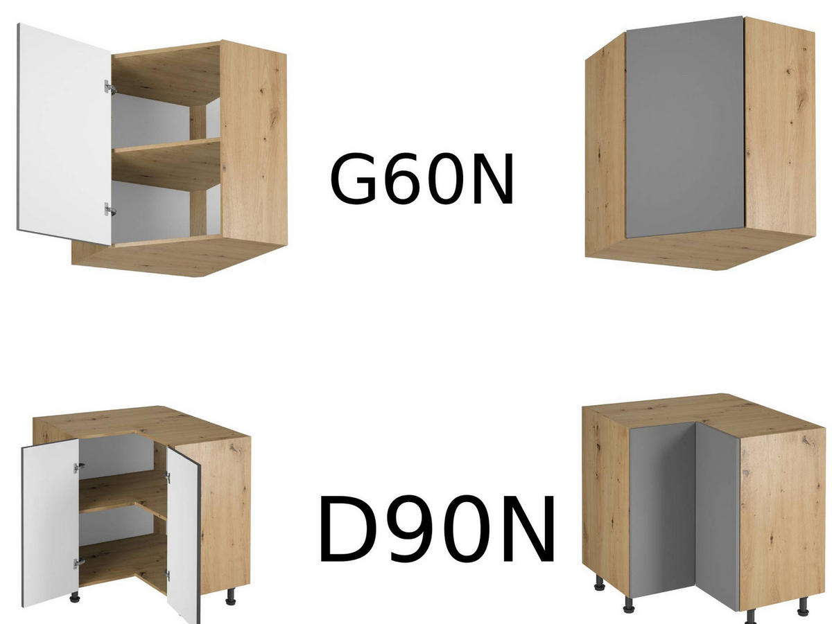 WINKELKÜCHE 360cm x 200cm- Langen KL10-M360 - in Beige/Matt - Beige, Holz/Metall (560/248/58cm)