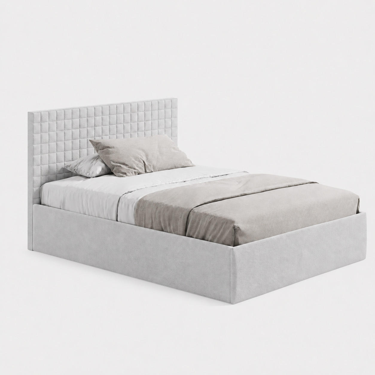POLSTERBETT VARDO-Stoff H3 Matratze 140x200 cm in Grau - Grau, Textil (140/200cm) - Home Collective