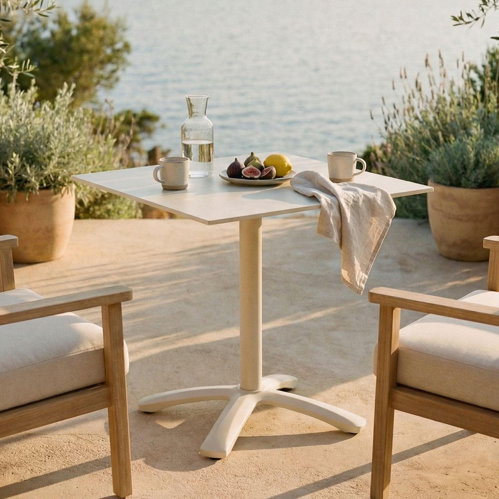 GARTENTISCH MASA - Creme, Metall (70/70/74cm) - IDIMEX