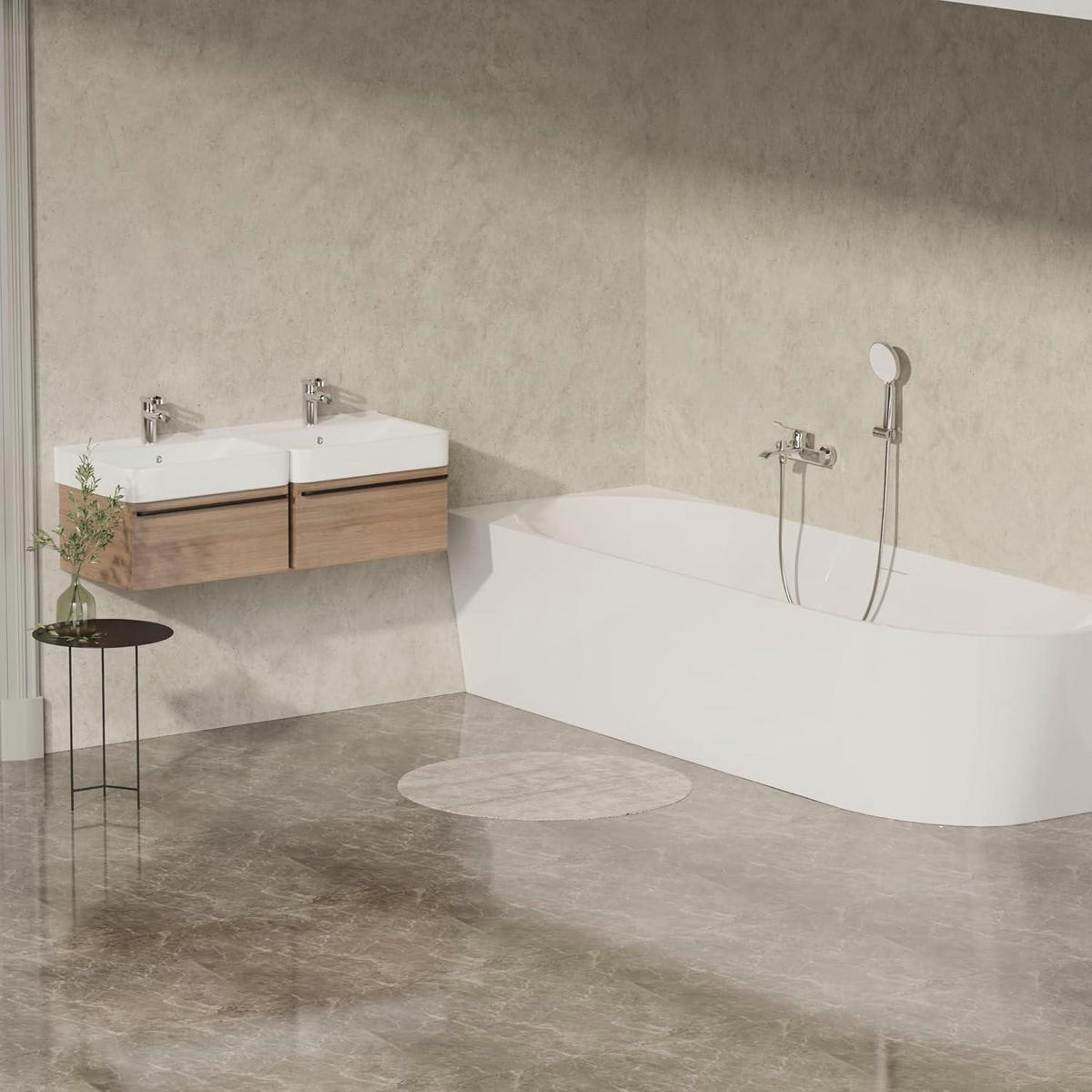 WASCHTISCHARMATUR mit 360° Drehfunktion Chrom Wassersparend - Silberfarben, Metall (13.5/11/13.9cm)