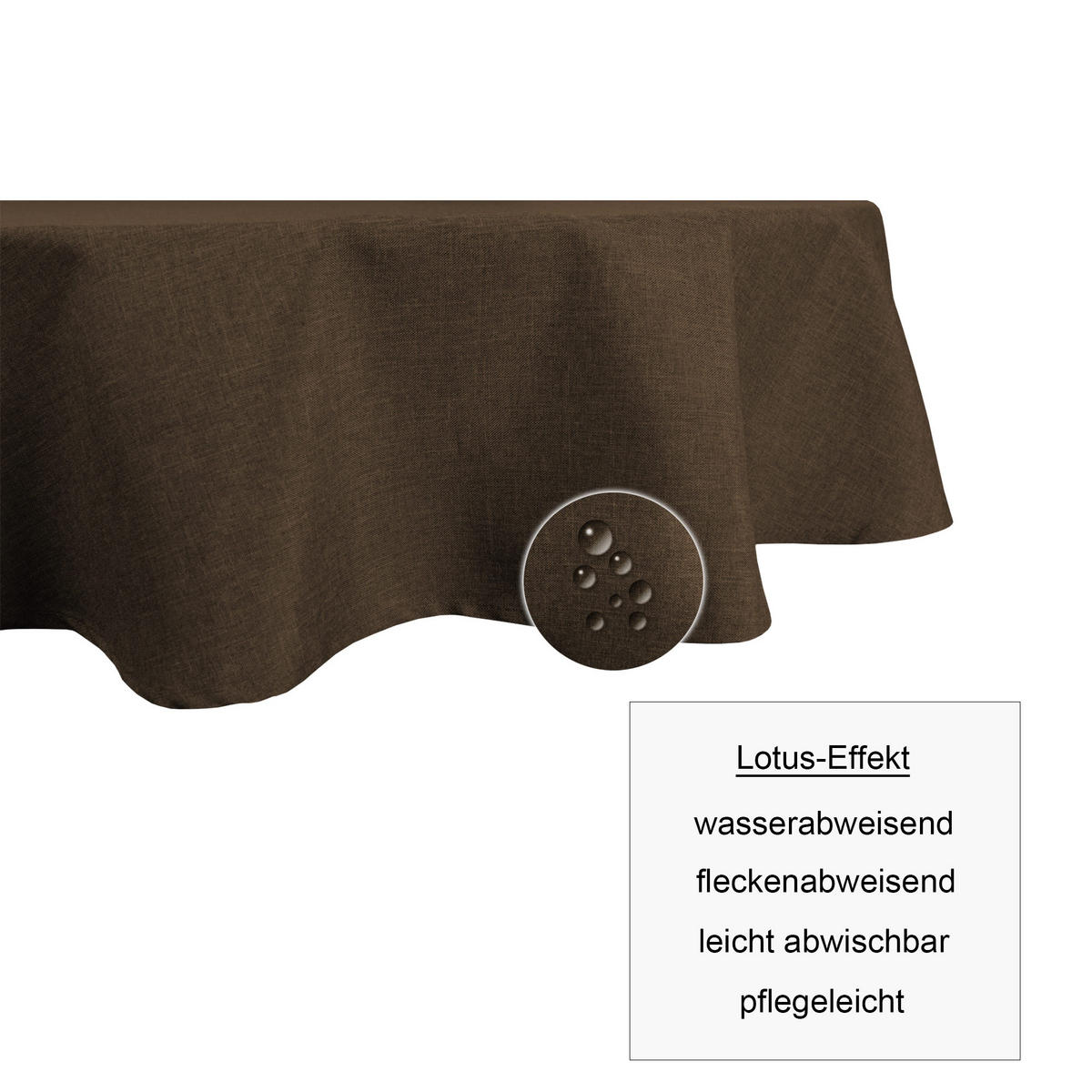 TISCHDECKE Leinenoptik 135/180 cm oval Braun - Braun, Textil (135/180cm) - TiborTex