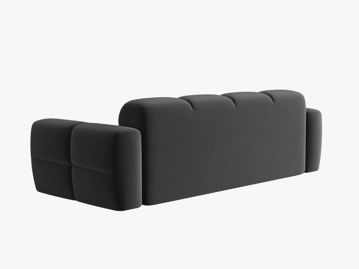 SOFA Lisa aus Samt dunkelgrau 4 Sitzplätze - Dunkelgrau, Textil (256/77/101cm) - Micadoni