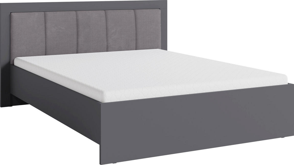 SCHLAFZIMMER Set 6-tlg. Smart – Grau - Grau, Holzwerkstoff (150/190/56cm) - hi-markt