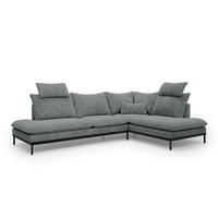 ECKSOFA Leafy Grau 293 cm - Grau, Textil (293/90/198cm) - Pillovely