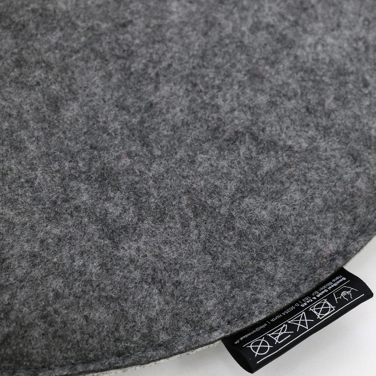 FILZ-SITZKISSEN zum Wenden, Ø 35/3 cm, Grau - Grau, Kunststoff (35cm) - Dunedesign