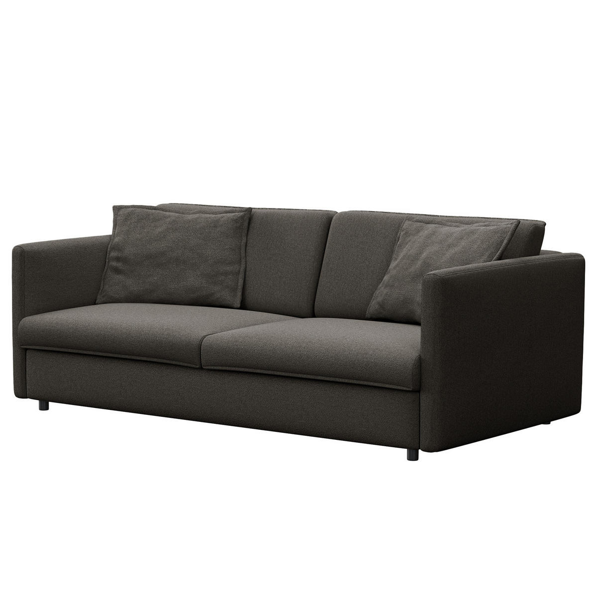 3-SITZER SOFA - Anthrazit/Schwarz, Kunststoff/Textil (219/84/117cm) - home24