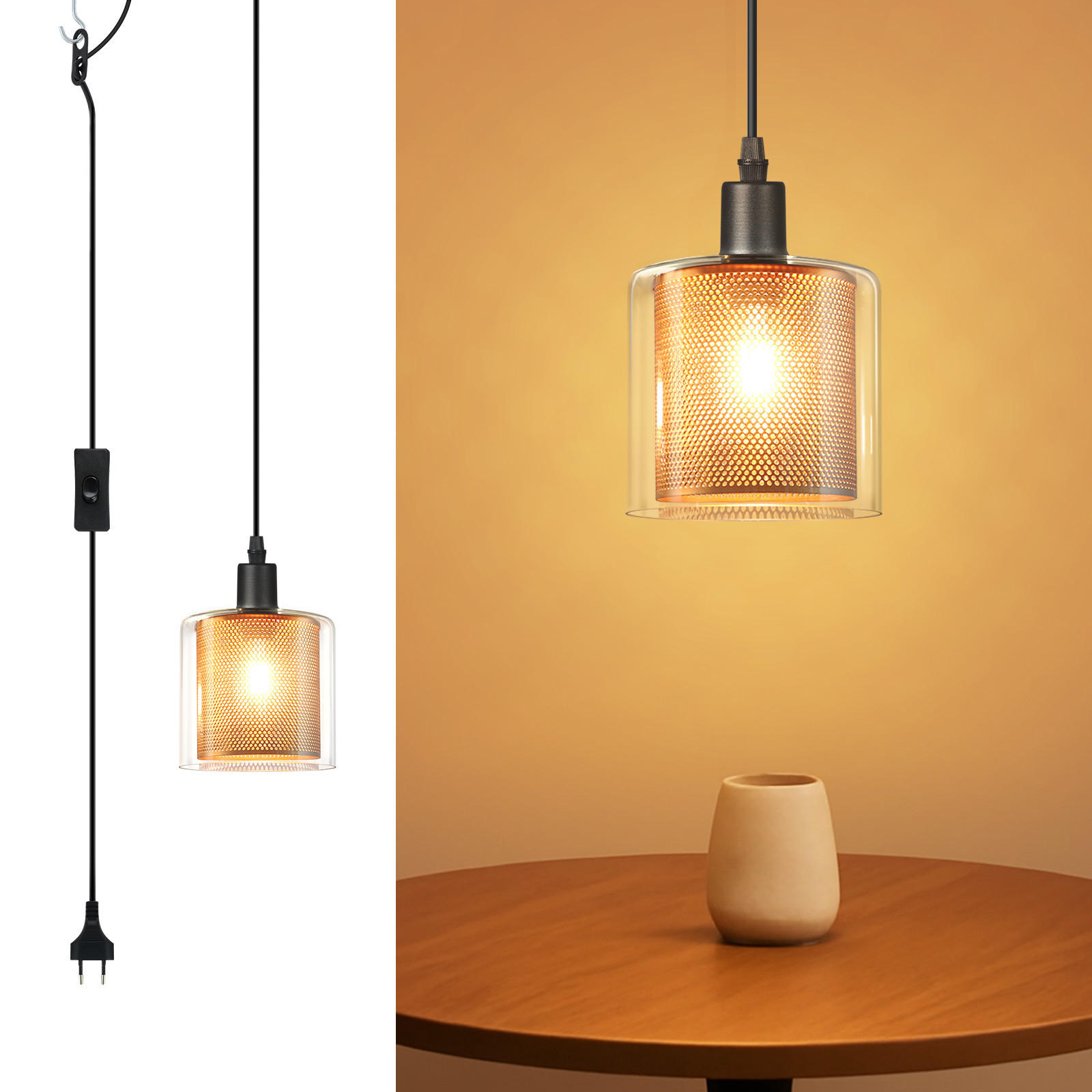 PENDELLEUCHTE Kaelis 13/12/450 cm - Schwarz, Metall (13/12/450cm) - ZMH