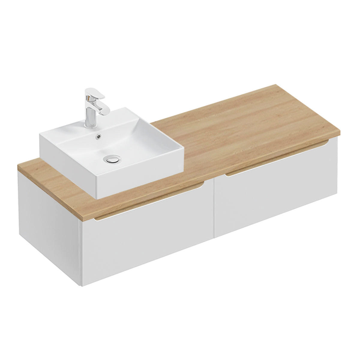 WASCHTISCH 120cm Livia Weiß - Weiß, Holzwerkstoff (120/32.5/46cm) - Petits-meubles