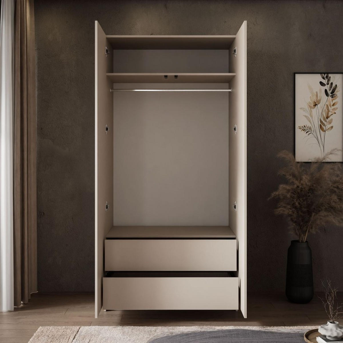KLEIDERSCHRANK AUREL KASCHMIR 2D - Kaschmir, Holzwerkstoff (100/210/57cm) - Lookway