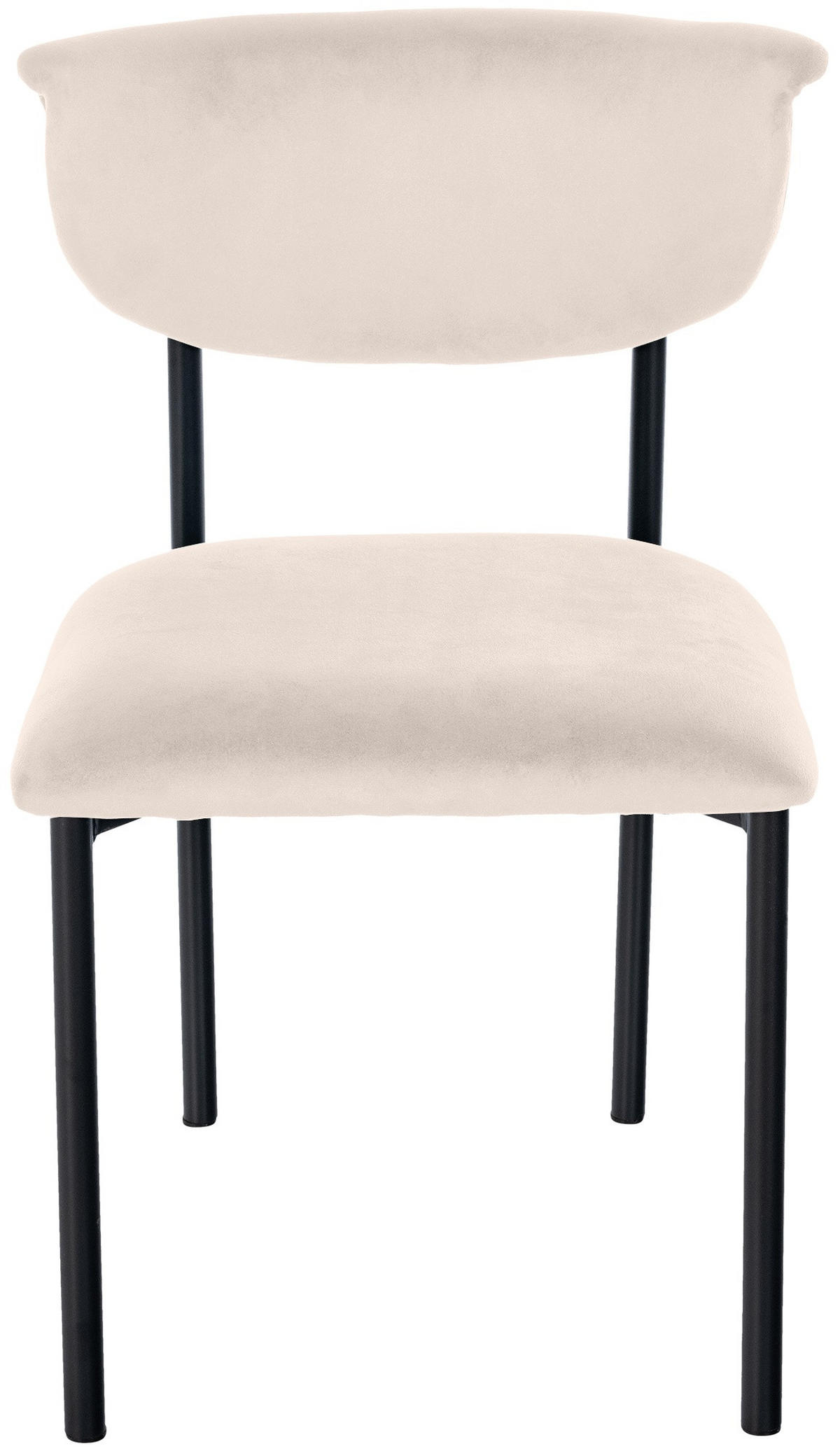 STUHL Samt Creme - Creme, Textil/Metall (52/78/53cm) - CLP