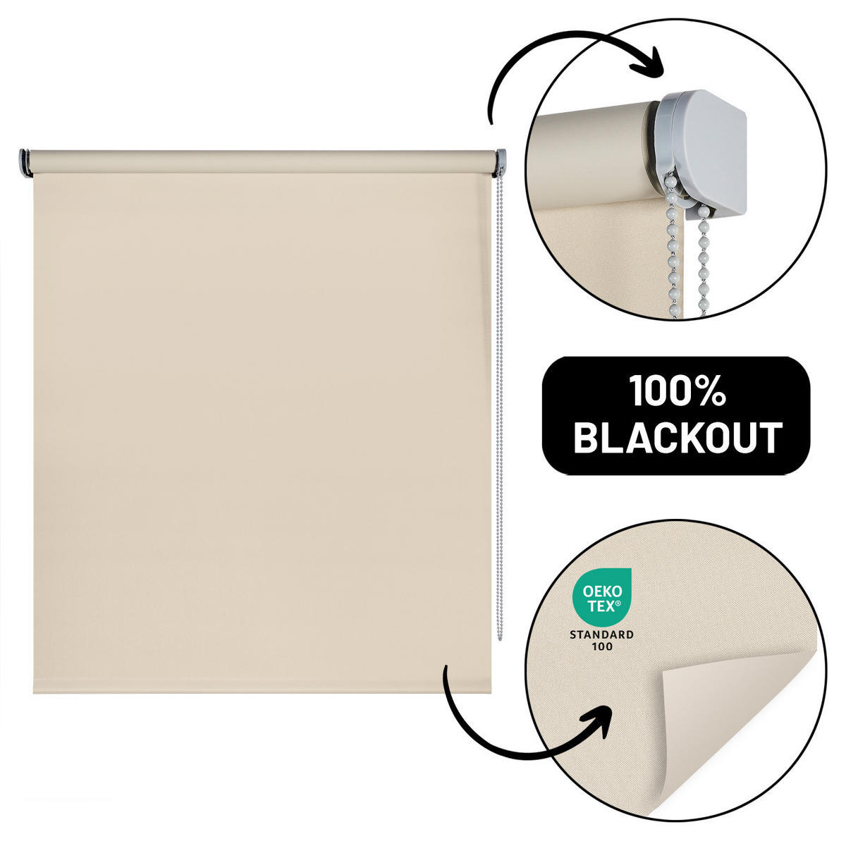 VERDUNKELUNGSROLLO Moon Braun, 180x180 cm - Braun, Kunststoff (180/180cm) - STORESDECO