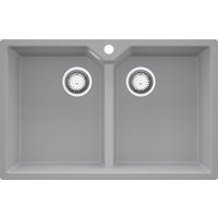 SPÜLBECKEN Madrid Twin, 2-er set Grau 78/50 cm 2 Becken + Ablauf-Set ab 80er Unterschrank - Chromfarben/Grau, Kunststoff (78/19/50cm) - Primagran