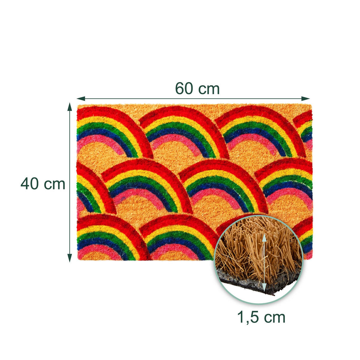 ROHOŽ - viacfarebná, textil/plast (60/40cm) - Relaxdays