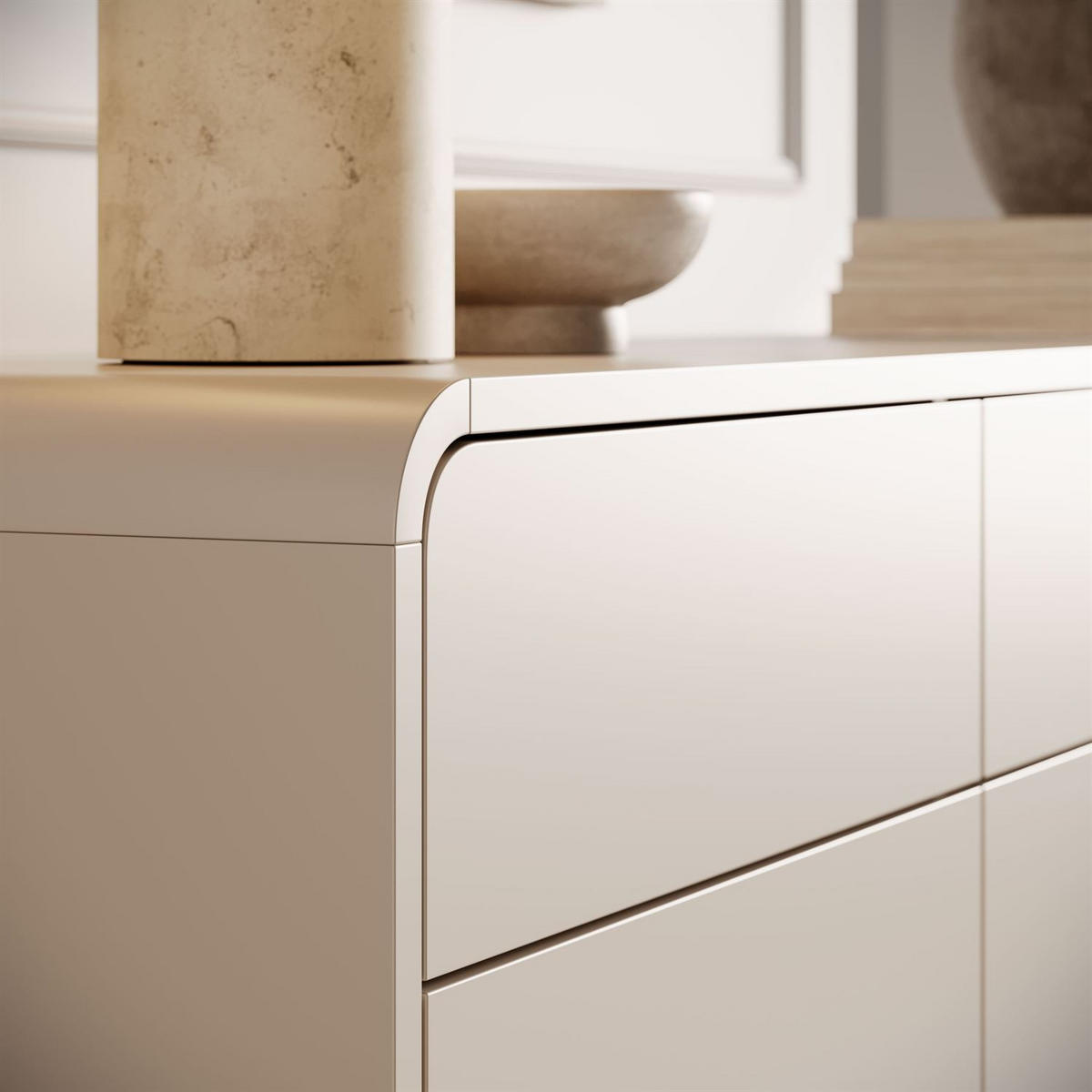 KOMMODE OLIVIO KSZ160 dreiteilig mit Schubladen - Kaschmir, Holzwerkstoff (160/75/39cm) - Lookway