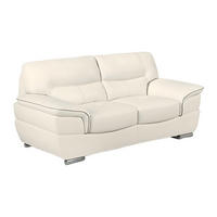 LEDERSOFA 2-Sitzer - Elfenbein - THIBAULT - Weiß, Leder (168/87/93cm) - Vente-Unique