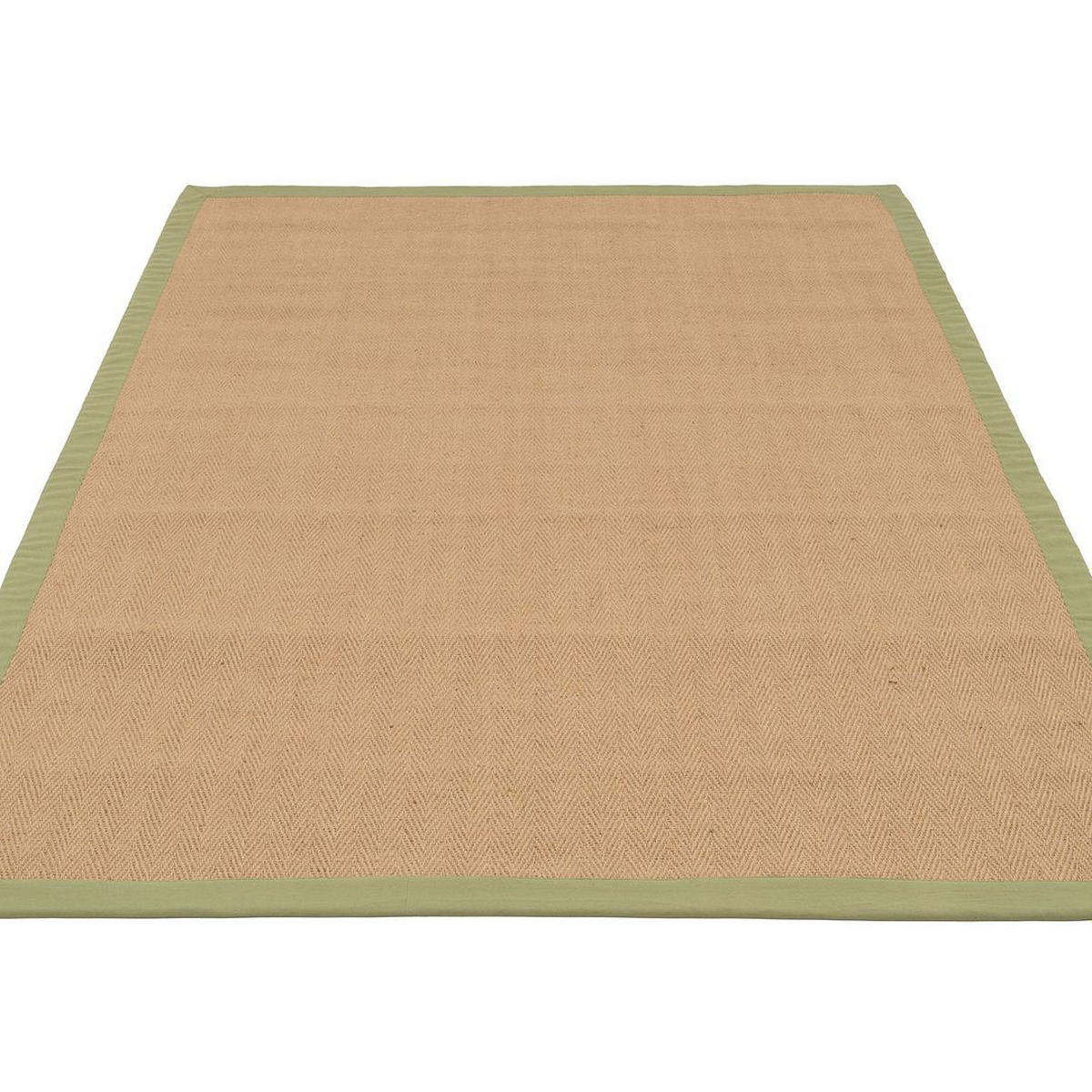 JUTETEPPICH Juliette Green Border Jute Braun - Braun, Textil (160/231cm) - Kukoon Rugs
