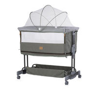 BEISTELLBETT Zen 2 in 1 grün Babybett Schaukelfunktion 7 Höhen Moskitonetz - Grün, Metall (46/81cm) - Chipolino