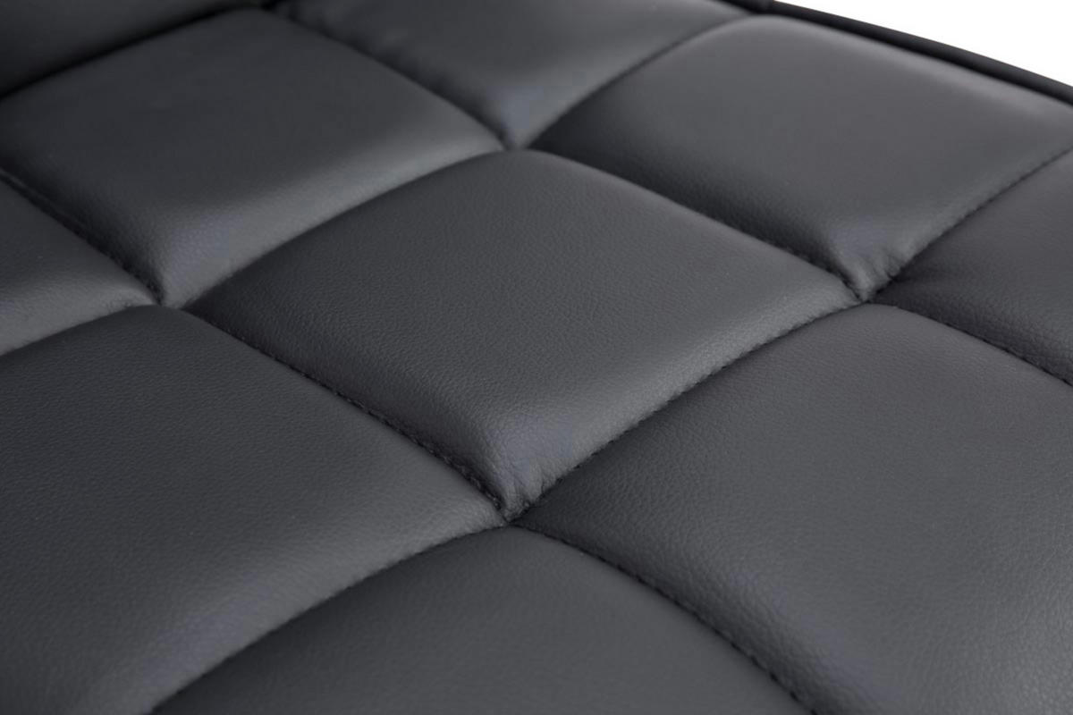 DREHSTUHL 2er Set Lederlook schwarz - Chromfarben/Schwarz, Textil/Metall (43/90/59cm) - CLP