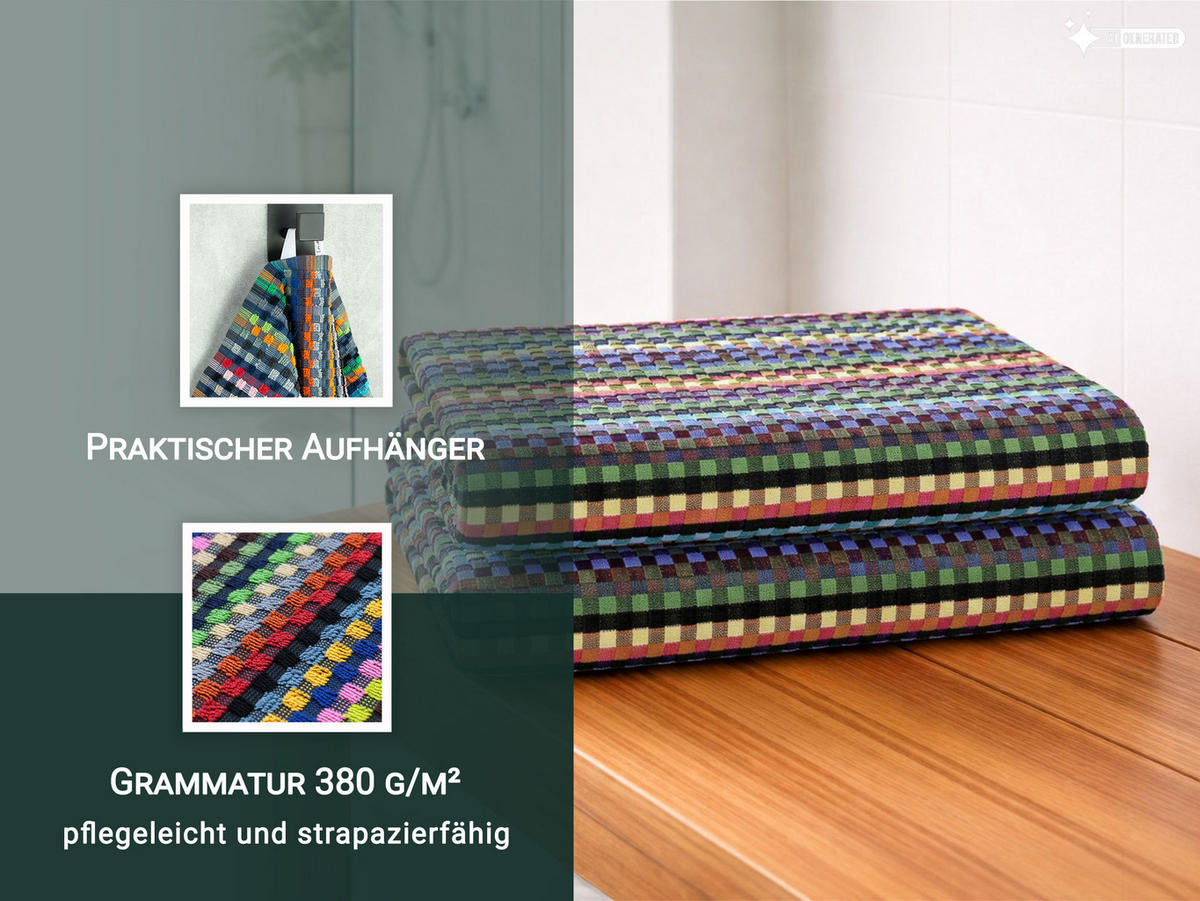 DUSCHTÜCHER, 2er-Set, 70x140 cm, 100% Baumwolle, bunt - Multicolor, Textil (70/140cm) - Zollner