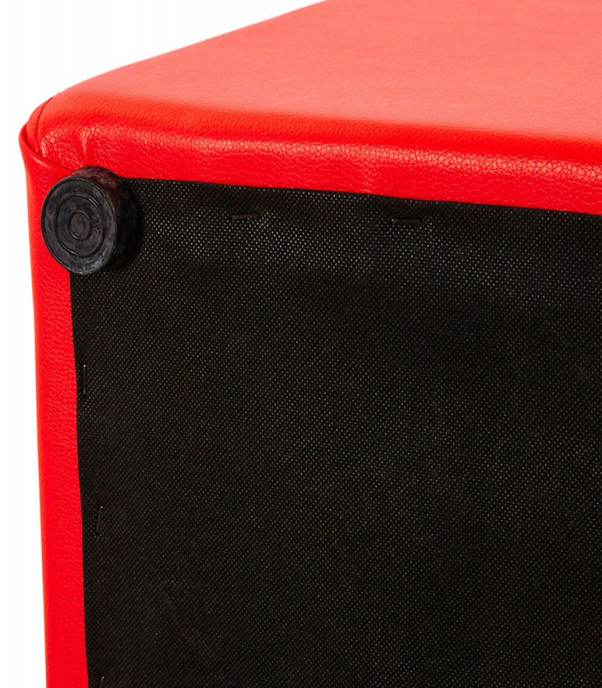 HOCKER Würfelform Kunstleder CUBE, Rot 41x41x41 cm - Rot/Schwarz, Kunststoff/Textil (41/41/41cm) - KADIMA DESIGN