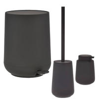 BAD ACCESSOIRES SET Nova ONE 3tlg. schwarz - Schwarz, Kunststoff (23/29/23cm) - Zone Denmark