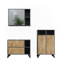 BADMÖBEL-SET Leano Anthrazit/Bergeiche 80 cm, Set 2 - Eichefarben/Anthrazit, Holzwerkstoff (80/62/30cm) - Vicco