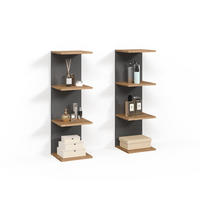 WANDREGAL Vesuvio Anthrazit 30 x 95 cm 2er Set - Anthrazit, Holzwerkstoff (30/95/28cm) - Livinity®