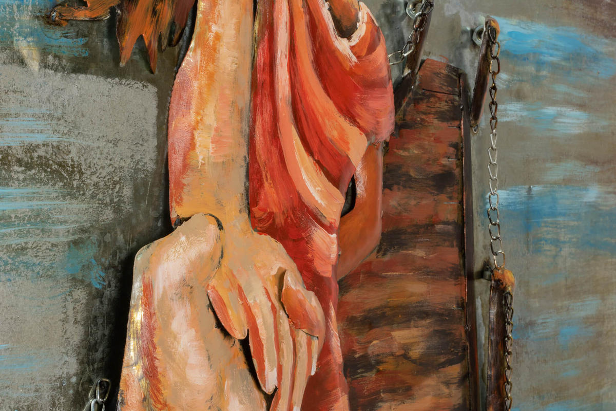 METALLBILD Blau 80/80 cm - Blau, Metall (4.2/80cm) - KUNSTLOFT