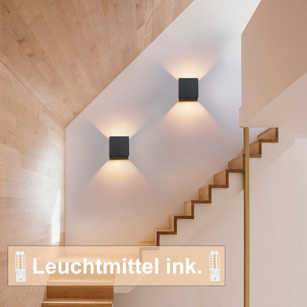 WANDLEUCHTE Inspiration 4er-Set - Schwarz, Metall (10/10/10cm) - Nettlife