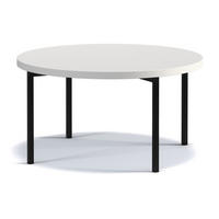 COUCHTISCH GERIS mit Metallfüßen, Spanplatte, Weiß - Schwarz/Weiß, Holz/Metall (80/80/45cm) - KONSIMO®