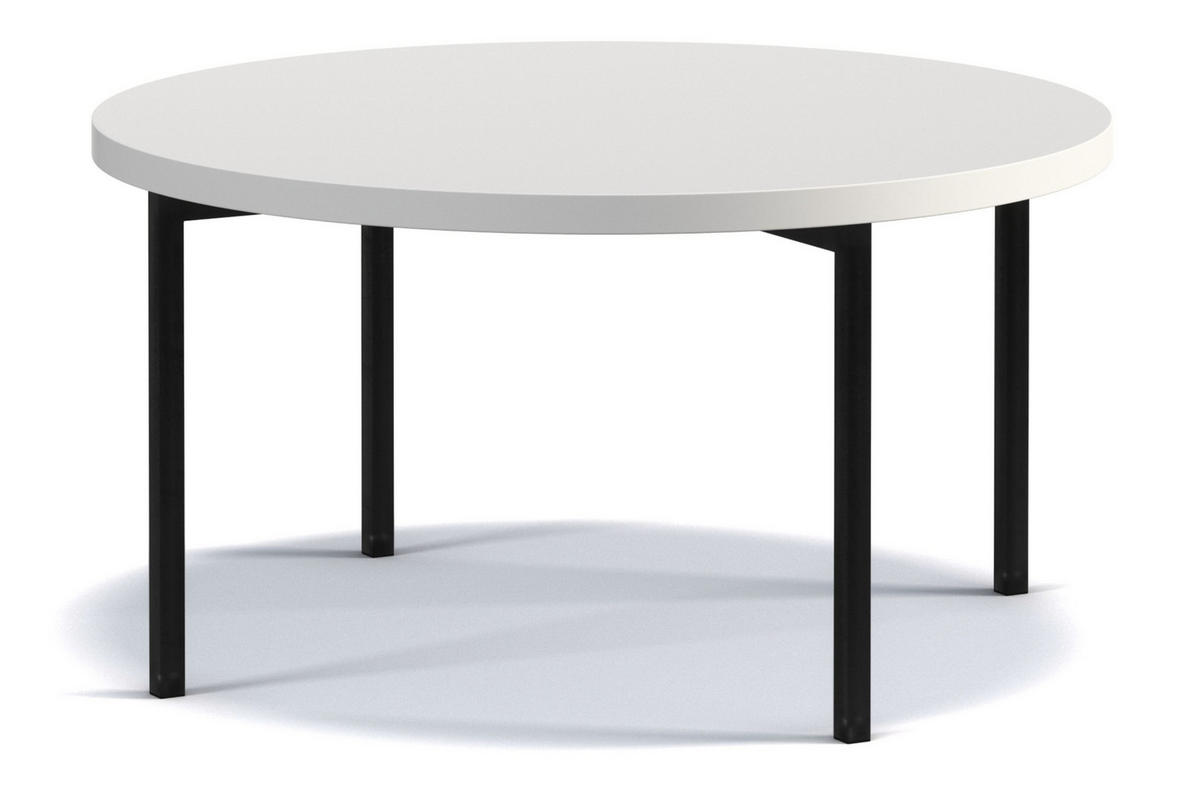COUCHTISCH GERIS mit Metallfüßen, Spanplatte, Weiß - Schwarz/Weiß, Holz/Metall (80/80/45cm) - KONSIMO®