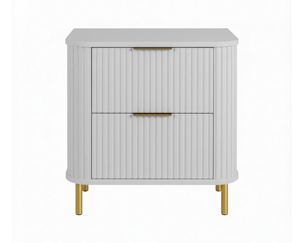 BADEZIMMERSCHRANK : Farbe Weiß, Griff gold, Füße gold, 60 x 41,5 x 66,7 cm - Goldfarben/Weiß, Holzwerkstoff (60/66.7/41.5cm) - 3XE LIVING