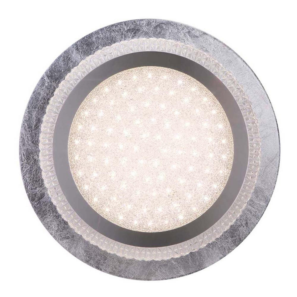 LED DECKENLEUCHTE Metall Silber Kristalloptik - Silberfarben, Metall (35/35/6.1cm)