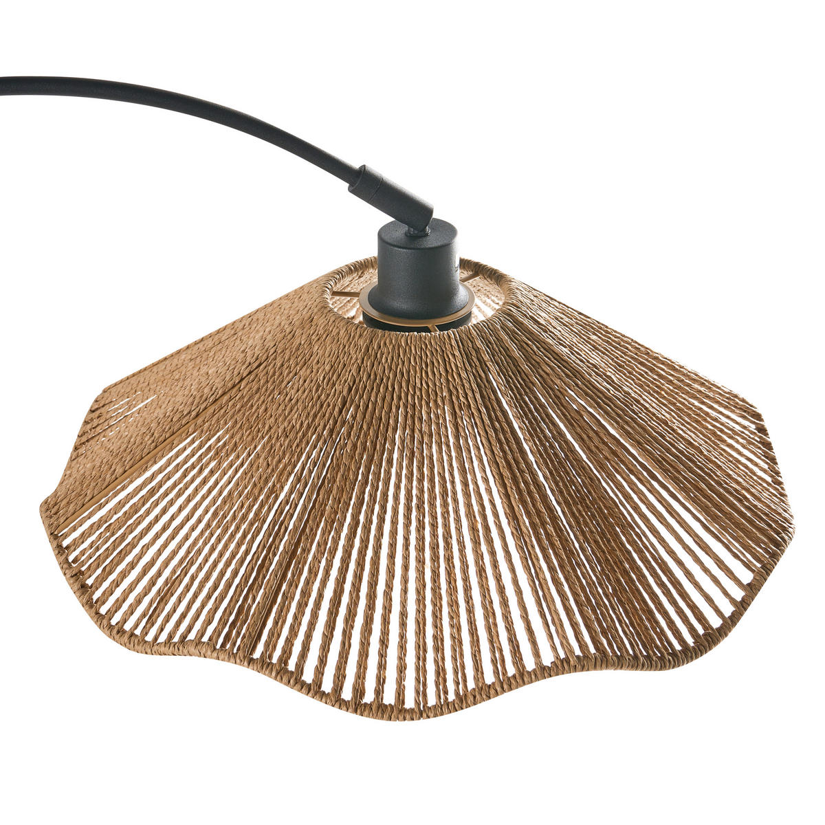 STEHLAMPE Naturfarben Migori - Schwarz/Naturfarben, Papier (40/70/160cm) - Beliani