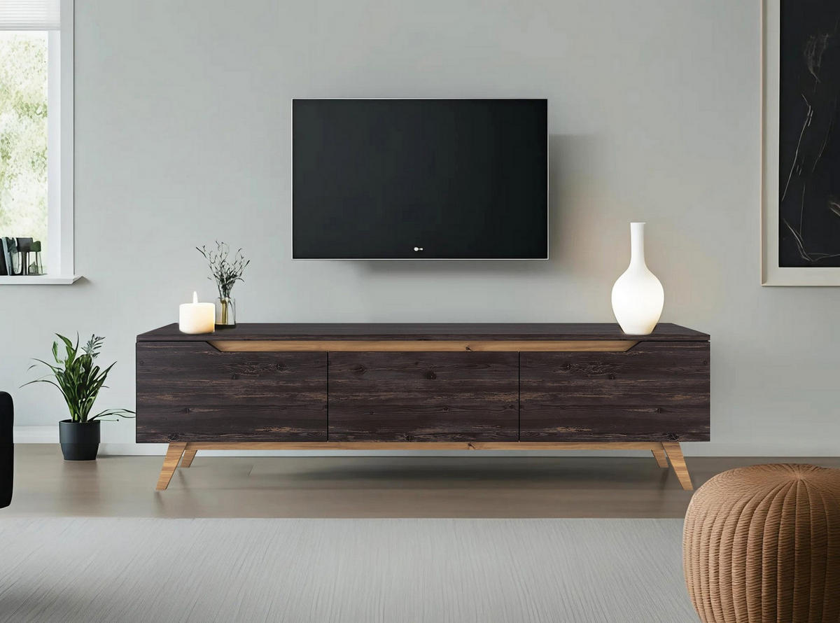 TV-MÖBEL digi Schwarz - Schwarz, Holz (35/48/180cm) - Habitat Garten