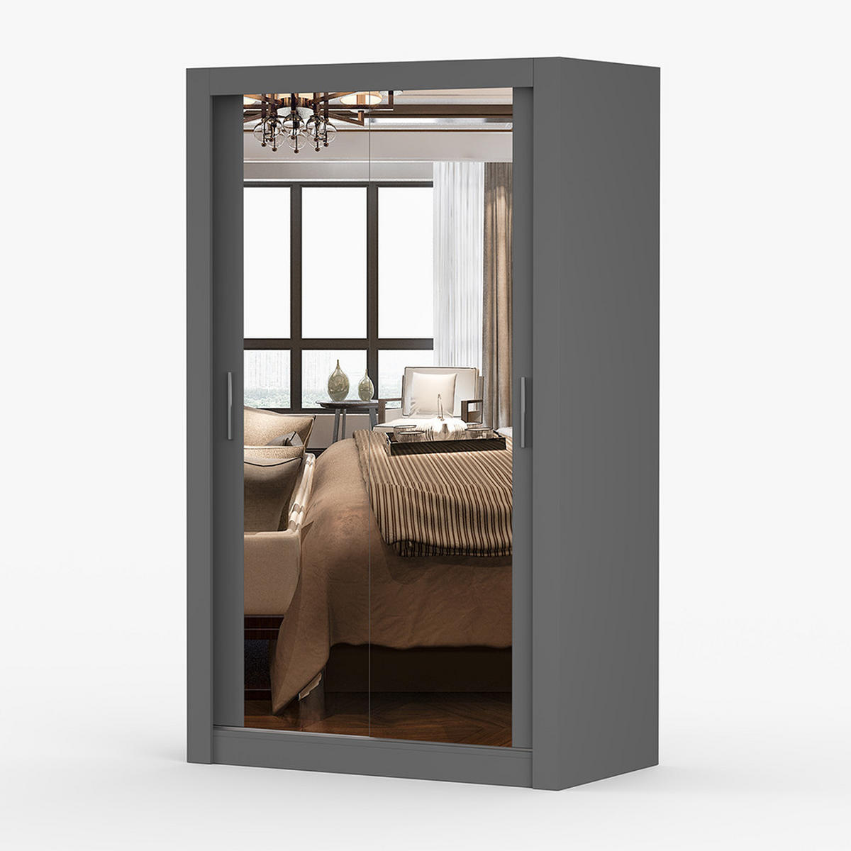 SKŘÍŇ s otočnými dveřmi Milan 120 cm 120/215/64 cm, 2dveřová, šedé - šedá, kompozitní dřevo (120/215/64cm) - imoebel24